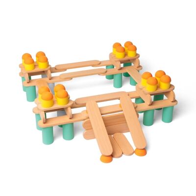 Gioco educativo da costruzione in legno - Stix 108 pz