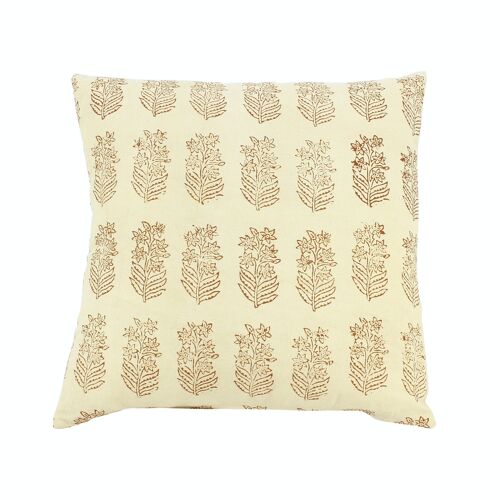 COUSSIN EN COTON IMPRIMÉ BEIGE AVEC MOTIFS 40X40CM ADYAR