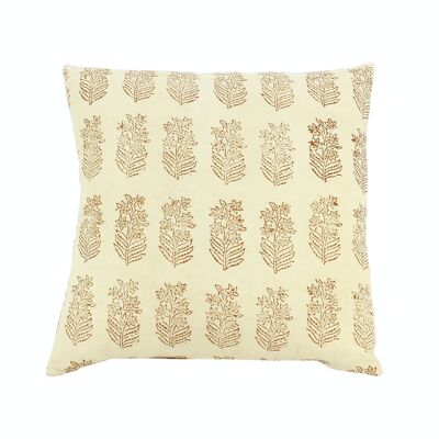 BEIGE PRINTED COTTON CUSHION WITH PATTERNS 40X40CM ADYAR