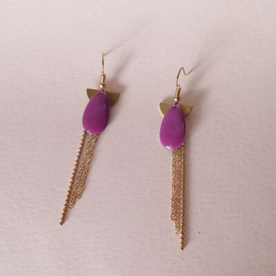 Boucles d'oreilles MADELEINE magenta