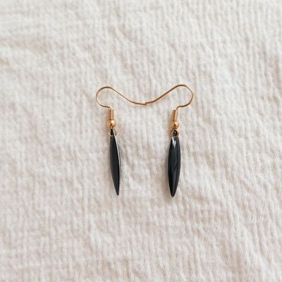 TEA carbon / gold plated earrings