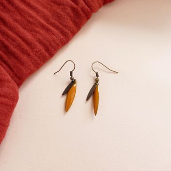 Boucles d'oreilles TEA curry / bronze