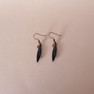TEA carbon / bronze earrings