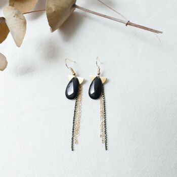 Boucles d'oreilles MADELEINE noir