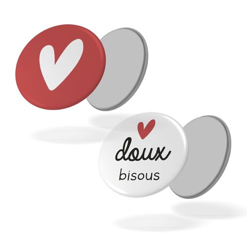 Doux bisous - Lot de 2 magnets #50