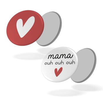 Mama ouhouhouh - Lot de 2 magnets #42 1