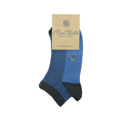 Miss Steward Herringbone Ankle Sock-Anthracite