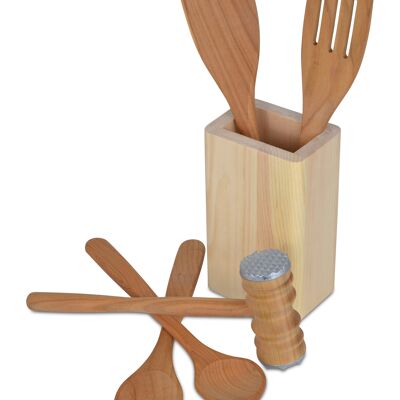 Cooking spoon set made of cherry wood and stone pine - FSC certified