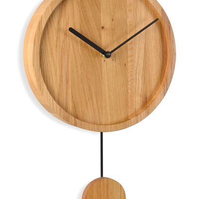 Modern pendulum clock swing oak - natural clock