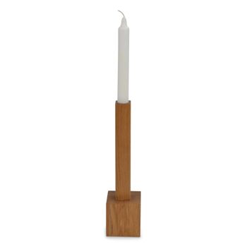 Bloc chandelier Natuhr - grand chandelier en bois de chêne huilé pour bougies bâtons 4