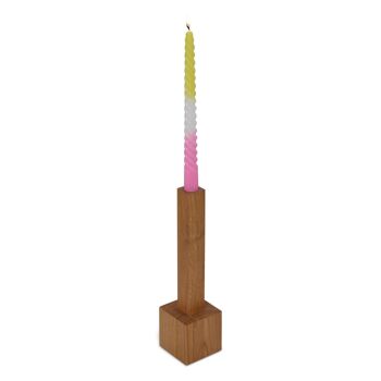 Bloc chandelier Natuhr - grand chandelier en bois de chêne huilé pour bougies bâtons 5