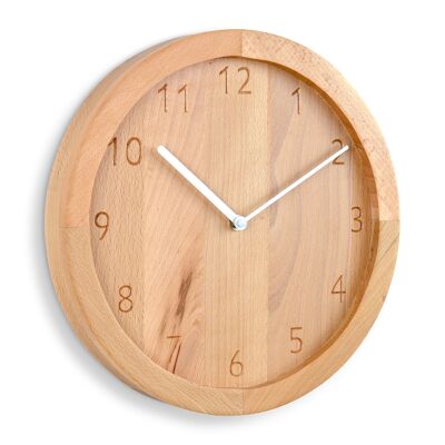 Wall clock Bold Modern Natuhr made of solid wood