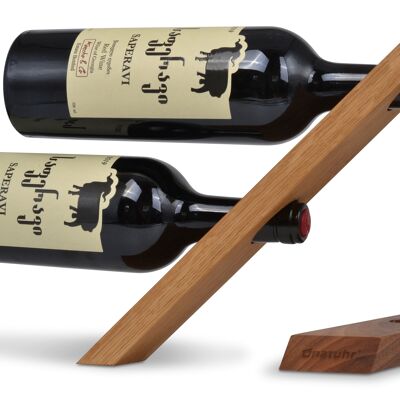 Natuhr Porte-bouteilles de vin Magic - Porte-bouteilles Porte-bouteilles Casier à vin Rangement du vin en bois Étagère flottante 2 bouteilles