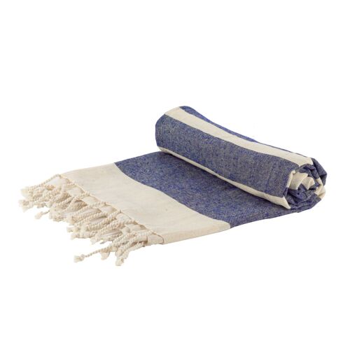 Nicola Spring 170 x 90cm Turkish Cotton Beach Towel - Navy Stripe