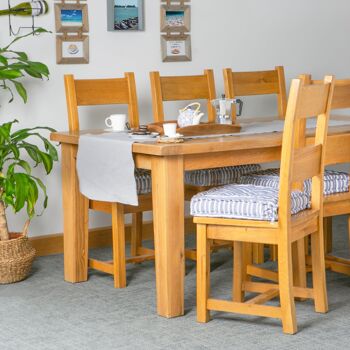 Nicola Spring Coussin de chaise de salle à manger avec matelas français - Rayures bleues 2