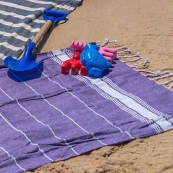 Nicola Spring Serviette de plage en coton turc 100 x 60 cm - Violet 2
