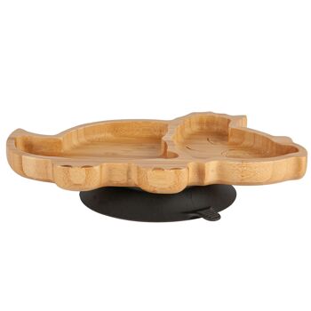 Assiette Dinosaure en Bambou pour Enfant Tiny Dining avec Ventouse - Noir 7