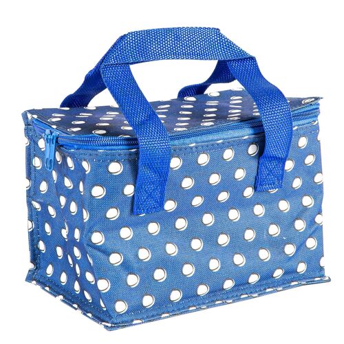 Nicholas Winter Insulated Lunch Bag - Blue Polka