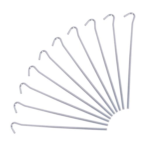 23.5cm Galvanised Metal Tent Pegs - Pack of 10 - By Redwood