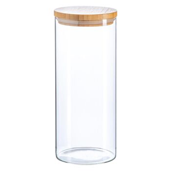 Pot de rangement en verre Scandi avec couvercle en bois - 1,5 litre 1