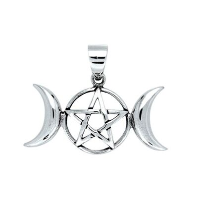 Pendentif Pentagramme Triple Lune