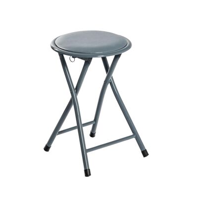 Harbour Housewares Round Compact Folding Stool - Grey