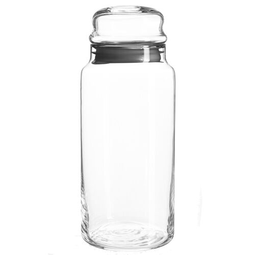 LAV Sera Glass Storage Jar - 1.4 Litre - Black