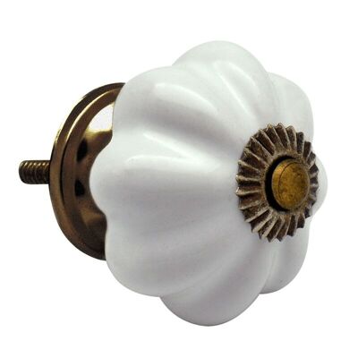 Nicola Spring Ceramic Solid Vintage Door Knob and Handle - White