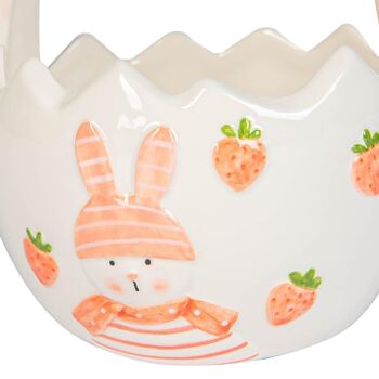 Panier Lapin de Pâques Nicola Spring - 13,5 cm - Blanc 5