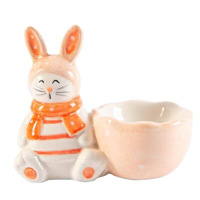 Coquetier Lapin de Pâques Nicola Spring - 9 cm - Rose