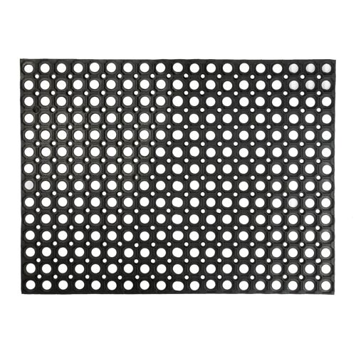 Nicola Spring Heavy Duty Rubber Door Mat - 80 x 60cm - Black