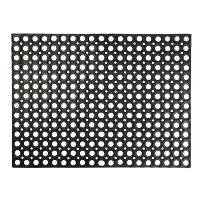 Nicola Spring Robuste Gummi-Fußmatte – 80 x 60 cm – Schwarz