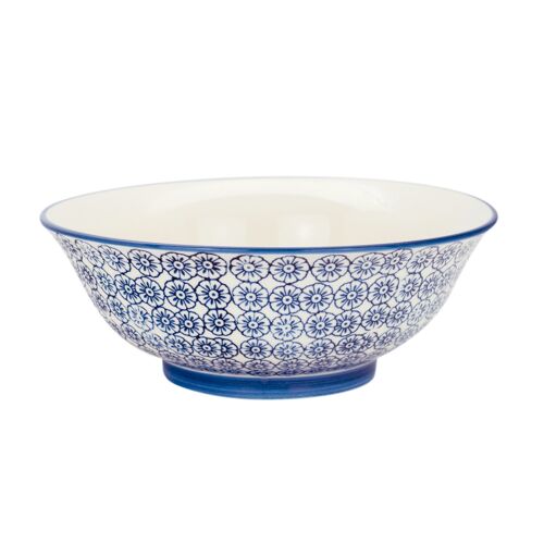 Nicola Spring Patterned Fruit and Salad Bowl - Blue Flower