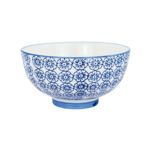 Nicola Spring Patterned Rice Bowl - Blue Flower