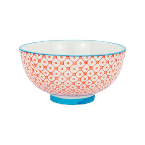 Nicola Spring Patterned Rice Bowl - Orange and Blue