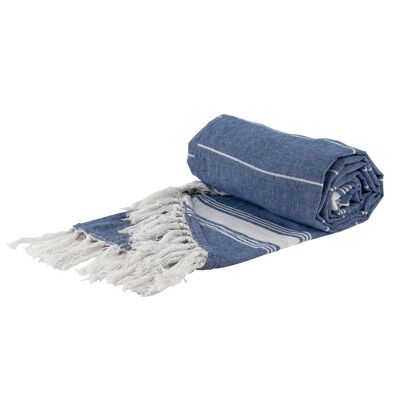 Nicola Spring Round Turkish Beach Towel - Navy