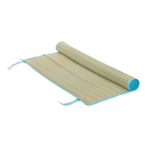 Nicola Spring Straw Beach Mat - 60 x 178cm - Aqua