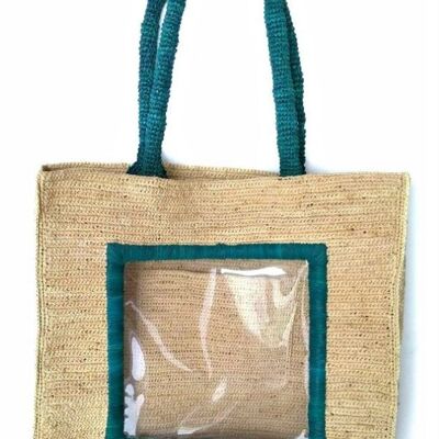 Grand sac " Champagne Beach " bleu canard