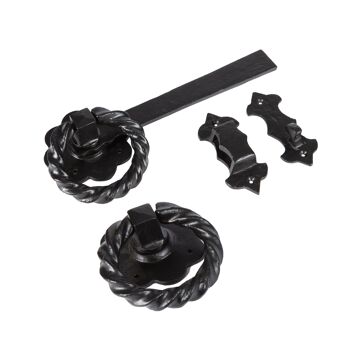 Loquet de Porte Anneau Rose - 285mm - Noir 1