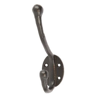 Appendiabiti arrotondato per cappelli e cappotti, larghezza 35 mm x altezza 125 mm, colore nero