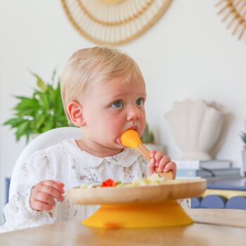 Cuillère à pointe souple en bambou pour enfants Tiny Dining - Orange 4