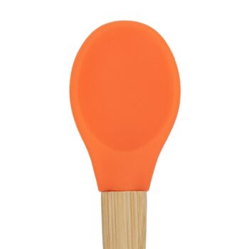 Cuillère à pointe souple en bambou pour enfants Tiny Dining - Orange 7