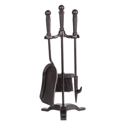 Juego de 4 piezas de complemento para la chimenea 'Arundel' negro - de Hammer & Tongs