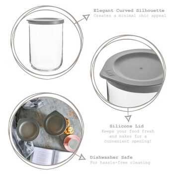 Pot de Conservation en Verre LAV Duo - 1 Litre - Gris 4