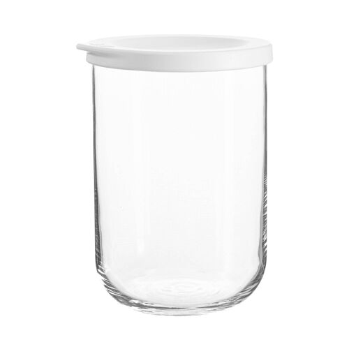 LAV Duo Glass Storage Jar - 1 Litre - White