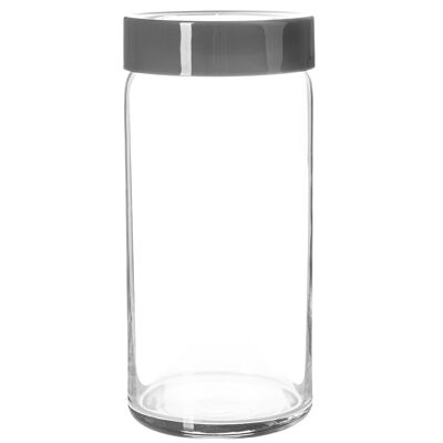 Pot de rangement en verre LAV Novo - 1,4 litre - Gris