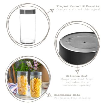 Pot de rangement en verre LAV Novo - 1,4 litre - Gris 6