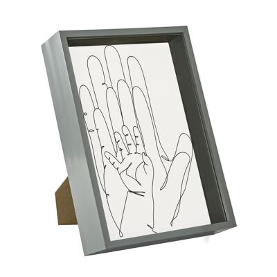 Nicola Spring 3D Deep Box Photo Frame - A4 (8 x 12") - Grey