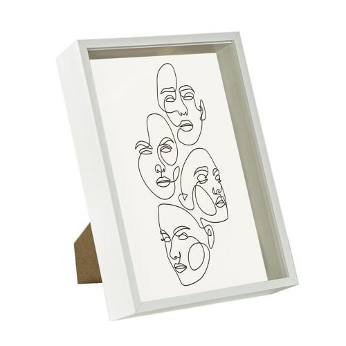 Nicola Spring 3D Deep Box Photo Frame - A4 (8 x 12") - White