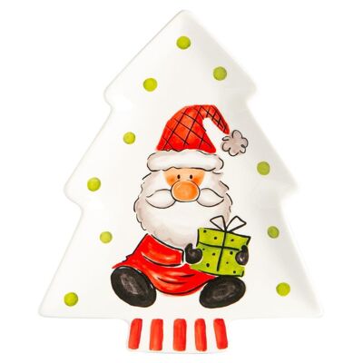 Piatto da portata albero di Natale Nicola Spring - 22 cm - Babbo Natale